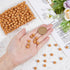 DICOSMETIC 600Pcs Round with Cross Beads Imitation Wood Acrylic Beads 8mm Round Jewelry Beads Small Sandy Brown Religious Spacer Beads for DIY Jew...