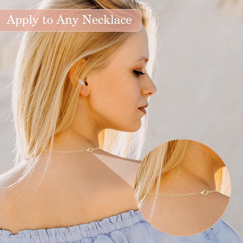 9Pcs Anklet Extender, Mabor Removable Necklace for Women Necklace Extenders Stainless Steel Jewelry Chain Extenders for Bracelet Necklace(Gold/Sil...