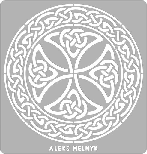 Aleks Melnyk No.38 Metal Journal Stencils, Celtic Knot, Cross, Stainless Steel Irish Stencils 3 PCS, Templates Tool for Wood Burning, Pyrography a...