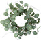 idyllic Eucalyptus Leaves Wreath Metal Polyester Green Wreath 14 Inches for The Front Door Décor, 1 Pack...