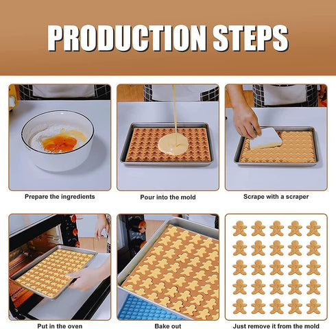 Christmas Silicone Molds Mini Xmas Tree & Gingerbread Candy Chocolate Mould Christmas Non-Stick Fondant Baking Mold for Handmade Soap Pudding Jell...