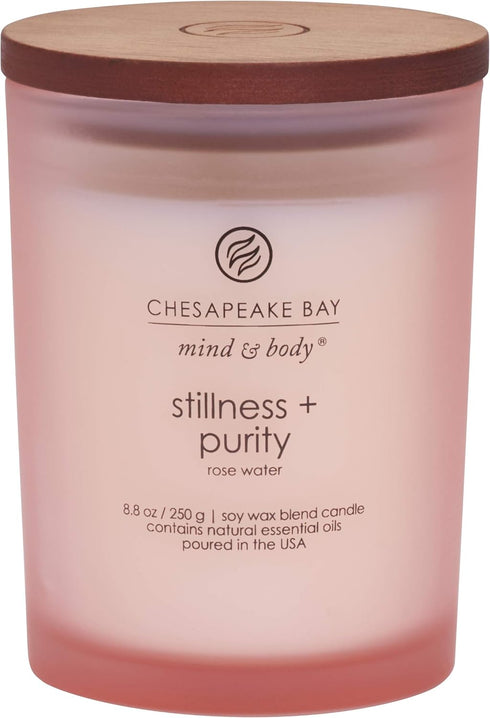 Chesapeake Bay Candle Scented Candle, Stillness + Purity (Rose Water), Medium Jar, 8 Ounce, Home Décor...