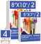 FUMILE Stretched Canvas for Painting, Canvases for Painting Multi 4 Pack 5x7,8x10 (2 of Each), Cotton Primed Acid Free Blank Canvases for Painting...