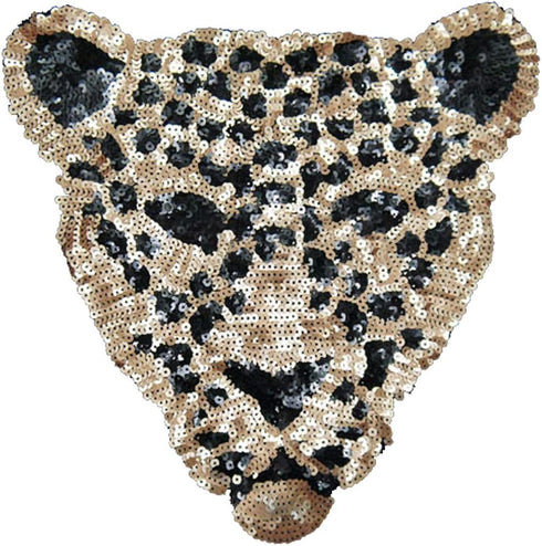 ARTEM Sequins Leopard Head Patch Sew on Patch Rope Embroidered Sequins Pattern Cloth Stickers for Decoration Clothing 1 Pcs...