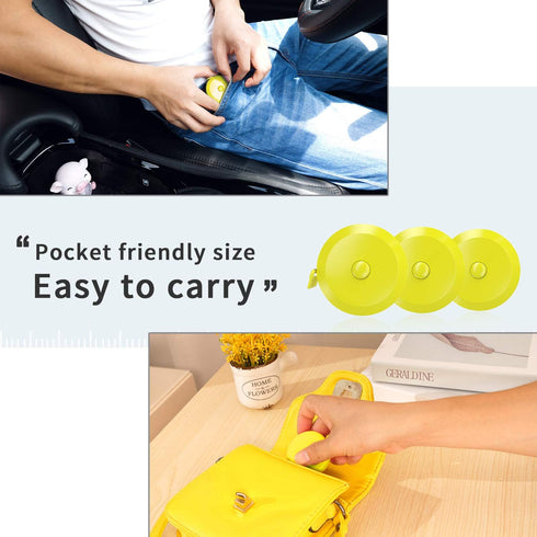 DiCUNO 60-Inch 1.5 Meter Soft and Retractable Tape Body Tailor Sewing Craft Cloth Dieting Measuring Tape (3 Pcs of Yellow with Soft Tape)...