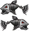 WINOMO 2Pcs 10x5 inch Fish Skeleton Decals Sticker Vinyl Auto Decal Sticker for Kayak Fishing Car...