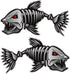 WINOMO 2Pcs 10x5 inch Fish Skeleton Decals Sticker Vinyl Auto Decal Sticker for Kayak Fishing Car...