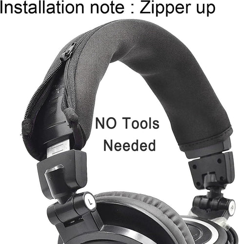 ATH M50X Headband Cover Replacement Headband Protector Compatible with Audio Technica M30 M40 M50 M50X M50S M40X M20X M30X Headphones (Black + No ...