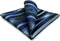 S&W SHLAX&WING Blue Mens Pocket Square Handkerchief Striped for Suit...