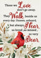 Those We Love Don't Go Away Cardinal Spring Small Decorative Inspirational Garden Flag, Summer Red Bird Yard Gardenia Outside Memorial Faith Grave...