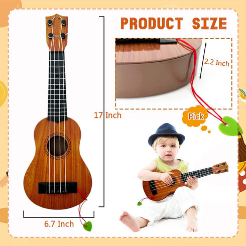 Kids Toy Ukulele Guitar,Classical 17inch 4 String Mini Children Guitar with Pick,Educational Musical Instrument Toy for Toddlers and Preschoolers...