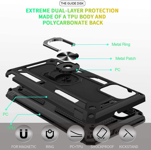 TJS Phone Case Compatible with Samsung Galaxy A71 5G/A91/M80s (Not Fit Galaxy A71 4G/Verizon Galaxy A71 5G UW), with [Tempered Glass Screen Protec...