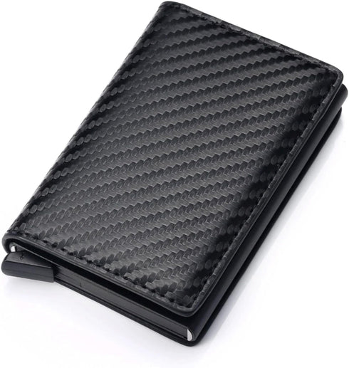 TARKS Minimalist Wallet Slim Carbon Fiber Design RFID-Blocking with Automatic Pop-Up Aluminum Credit Card Holder and Money Clip for Men and Women-...
