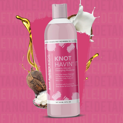 Aunt Jackie's Kids Knot Havin' It Leave-In Ultimate Detangling Hair Moisturizer for Naturally Curly, Coily and Wavy Hair, 12 oz...
