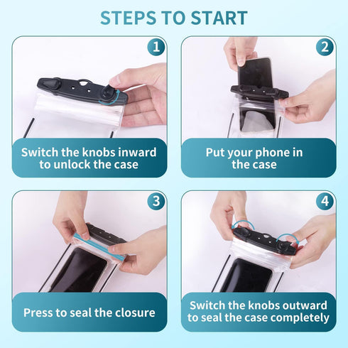 Universal Waterproof Phone Pouch, 4-Pack IPX8 Waterproof Phone Lanyard Case Compatible with iPhone 15 14 13 12 11 Pro Max Pro Plus, Galaxy S23 S22...