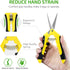 iPower 6.5 Inch Gardening Scissors Hand Pruner Pruning Shear with Straight Stainless Steel Blades, Yellow, 2-Pack...