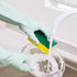 COOLJOB Small Reusable Rubber Dishwashing Cleaning Gloves for Kitchen Bathroom, Non-Slip Grippy Long Dish Washing Gloves with Flocked Cotton Liner...