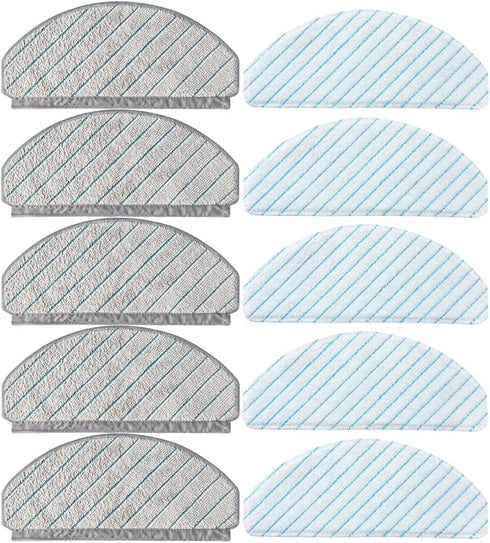 10 Pack Replacement Mop Cloth Pads for ECOVACS DEEBOT OZMO T10/T10 Plus Robot Vacuum Cleaner Accessories (5 Microfiber Washable Cloth + 5 Disposab...