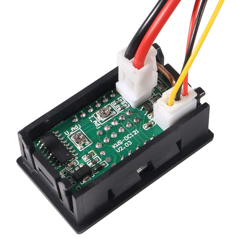 5pcs 0.28" LED Voltmeter Ammeter, Red and Blue Digital Multimeter Display Voltage Current Tester,DC 0-100V 10A Detector Voltage Current Meter Pane...