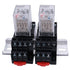 mxuteuk 2pcs HH54P DC 24V Coil 14 Pin 3A 4PDT LED Indicator Electromagnetic Power Relay, with Base, with DIN Rail Slotted Aluminum...