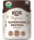KOS Vegan Protein Powder, Chocolate USDA Organic - Low Carb Pea Protein Blend, Plant Based Superfood with Vitamins & Minerals - Keto, Soy, Gluten ...