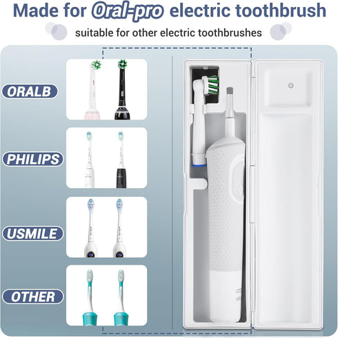 Portable Electric Toothbrush Case, Rechargeable Travel Home Toothbrush Cleaner Case Fits for Oral-B Philips etc Most Electric Toothbrush Heads and...