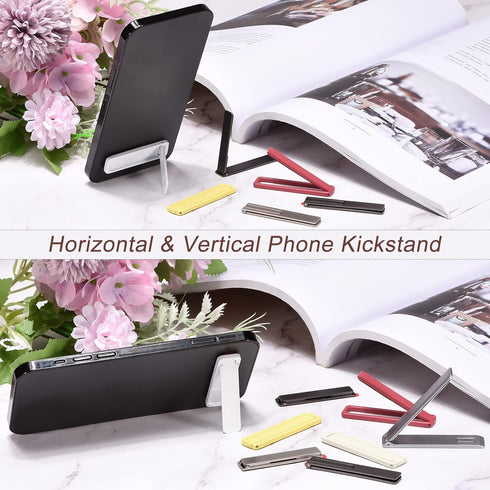 uxcell Ultra-Thin Phone Stands, Horizontal & Vertical Desk Stand, Stick on Portable Phone Stand for Most Smartphones, Phone Cases, Tablets, Black....