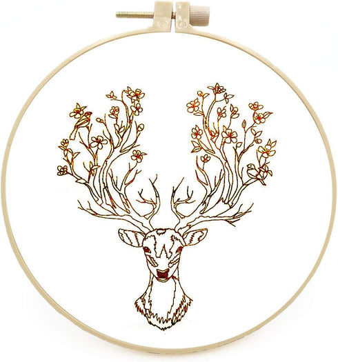 Maydear Stamped Embroidery Kit for Beginners with Pattern, Cross Stitch kit, Embroidery Starter Kit Including Embroidery Hoop, Color Threads and E...