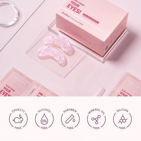 ZealSea 20 Pairs Eye Gel Pads for Dark Circles Wrinkles Eye Bags Puffy Eyes Hydrating Anti Aging Under Eye Mask Patches Lighten Fine Lines for Wom...