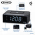 Jensen QiCR-200 Dual Alarm Clock Radio with Qi Charging, White, 9.40in. x 5.00in. x 3.00in....