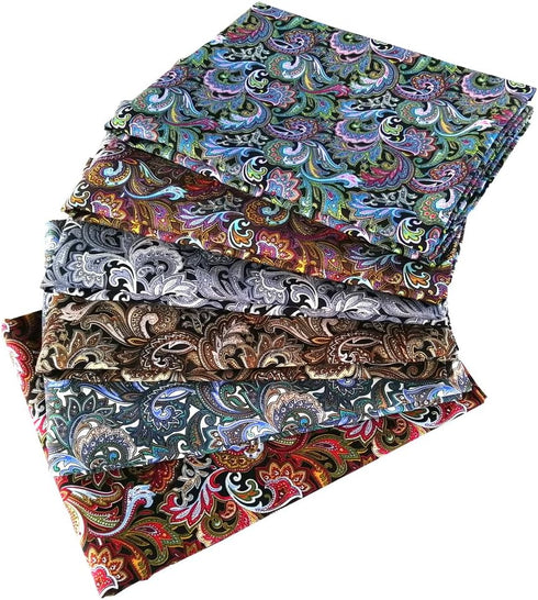 6 PCS Fat Quarters Fabric Bundles 18 inchx22 inch Cotton Quilting Fabric for Sewing Mask,Paisley Pattern...