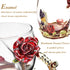 Kaiyuan Dynasty Tea Cup Glass Coffee Mugs Enamel Rose Flower Butterfly Drinking Cups with Spoon Set for Birthday Wedding Red Rose Tall Mug 12oz...