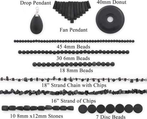 Expo International Blackstone Natural Gemstones, Versatile Jewelry Making Supplies, Vibrant Gemstone Beads, Value Pack of About 220 Beads and Pend...