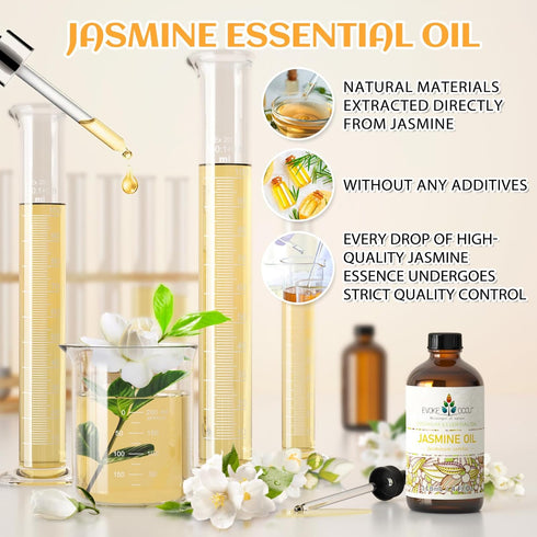 EVOKE OCCU Jasmine Oil 4 Fl Oz, Pure Jasmine Essential Oil for Diffuser, Skin, Hair - 118ml...