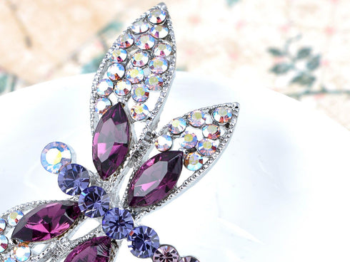 Alilang Silvery Tone Iridescent Multi Rhinestones Colorful Dragonfly Brooch Pin...