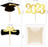 48 PCS Graduation Cupcake Toppers - 2023 Graduation Decoration, Glitter Class of 2023 Food Appetizer Picks, Graduation Theme Party Supplies Gold M...