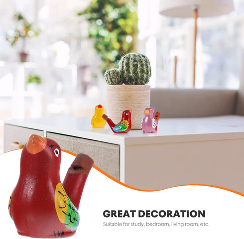 Warbling Bird Whistle 6Pcs Bird Water Whistles- Funny Ceramic Bird Whistles Noise Makers Musical Bird Call Whistle Warbling Whistles for Kids Adul...