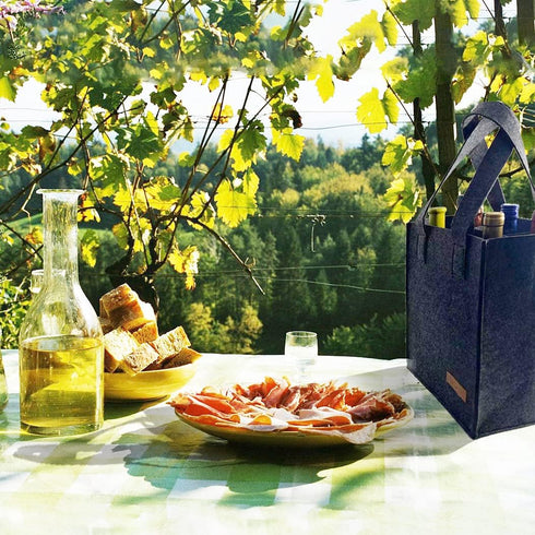 6 Bottle Wine Carrier Tote Reusable Grocery Bags for Travel, Camping and Picnic, Perfect Wine Lover Gift...