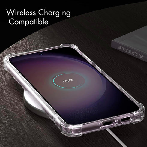 KIOMY Clear Case for Samsung Galaxy S23 5G, Shockproof Bumper Protective Cover Hard PC Back + Flexible TPU Raised Bezel Hybrid Design Slim Fit wit...