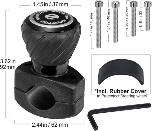 Spurtar Steering Wheel Knob, Universal Car Suicide Knob Power Handle Spinner Fit for Steering Wheel, Cars, Semi Truck, Forklifts, Tractors, Boat, ...