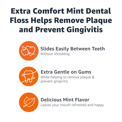 Amazon Basics Extra Comfort Mint Dental Floss, 40 m (Pack of 6)...