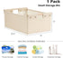 Storage Bins Cotton Linen Fabric Storage Boxes Basket with Wooden Handles Foldable Washable Decorative Shelf Container Clothes Organizer Home Laun...