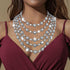 Jeairts 1920s Layered Rhinestone Collar Necklace Silver Sparkly Crystal Bride Wedding Necklaces Jewelry for Women...