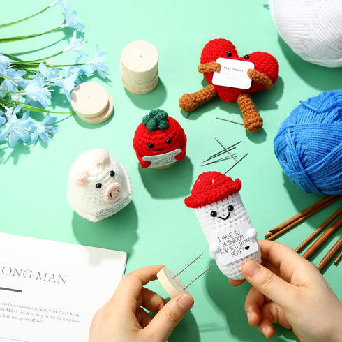 12 Pcs Crochet Doll Stand Wooden Emotional Support Pickle Knitted Doll Display Stand Single Double Steel Needle Doll Holder Felting Animal Doll To...