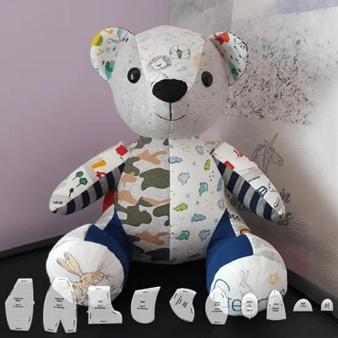 10Pcs Memory Bear Template Ruler Set, Acrylic Bear Template Set, Acrylic Quilting Template for Sewing Craft, Memory Bear Sewing Pattern Gifts for ...