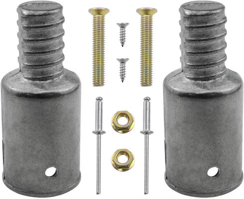 Threaded Tip Replacement Repair Kit Ultra Metal Threaded Handle Tips Handle Extension Rod Adapter Tip for Metal Brooms 25.4 mm (1 Inch) 2PCS...