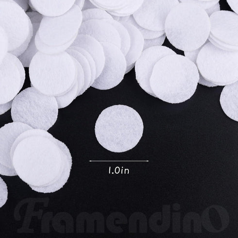 Framendino, 2000 Pack 1 Inch White Felt Circles Pads for Hair Accessories DIY Craft Project...