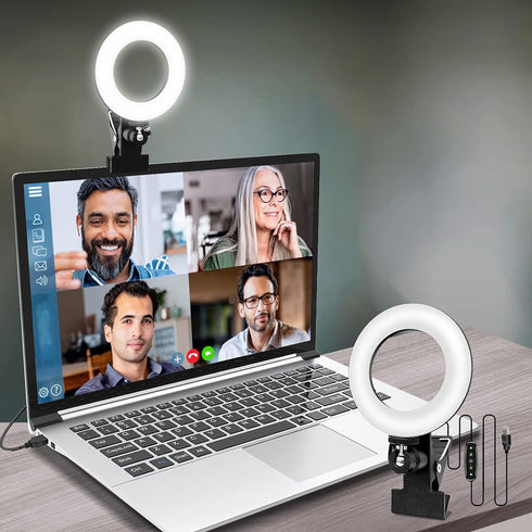 Video Conference Lighting,Webcam Lighting,Ring Light for Monitor Clip On,Zoom Call Lighting, Remote Working, Distance Learning,Self Broadcasting a...
