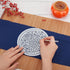 WEBEEDY DIY Sashiko Embroidery Kit Stitching Sashiko Placemat with Traditional Japanese Sashiko Pattern Template Fabric Flower Table Mats Needlewo...