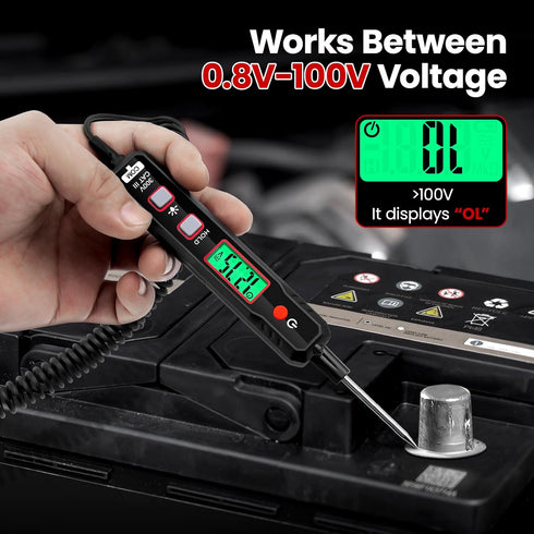 OBDResource Car Voltage Power Circuit Probe Tester, 0.8-100V DC Voltage Tester Automotive Test Light with Continuity Test Electrical Tester Car Fu...